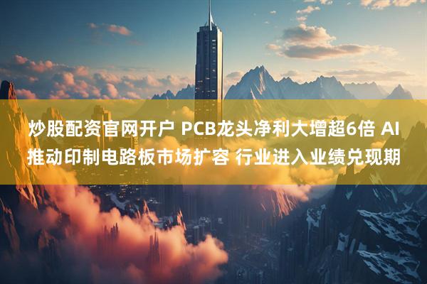 炒股配资官网开户 PCB龙头净利大增超6倍 AI推动印制电路板市场扩容 行业进入业绩兑现期